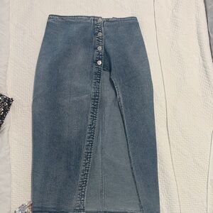 Classic Blue Denim Pencil Skirt